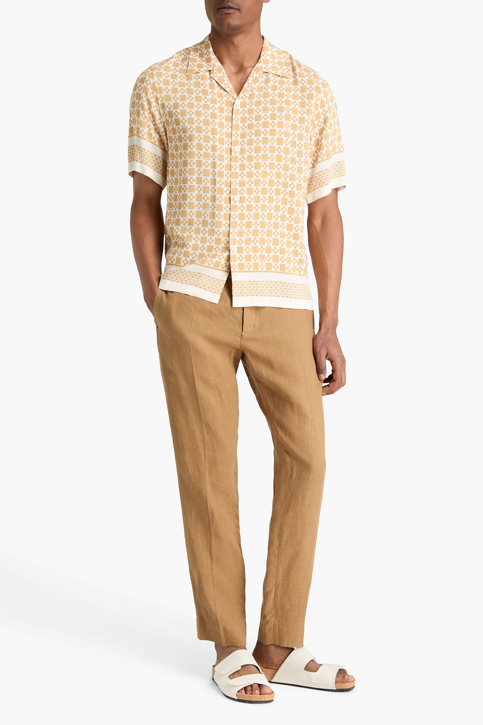  Sandro - Printed Crepe Shirt - Neutral - S 