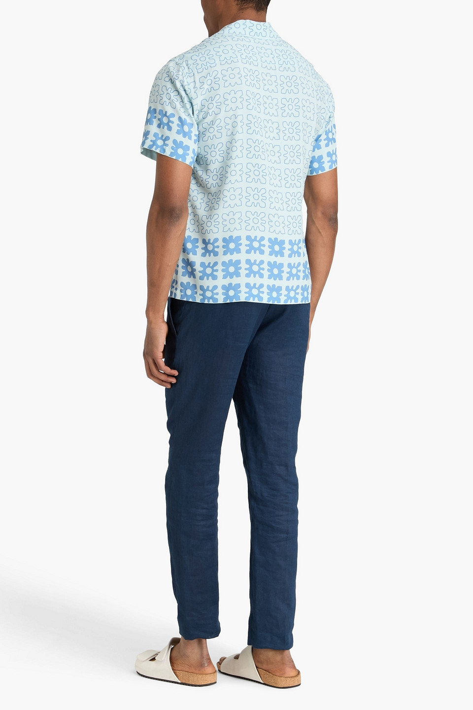  Sandro - Printed Crepe Shirt - Blau - S 