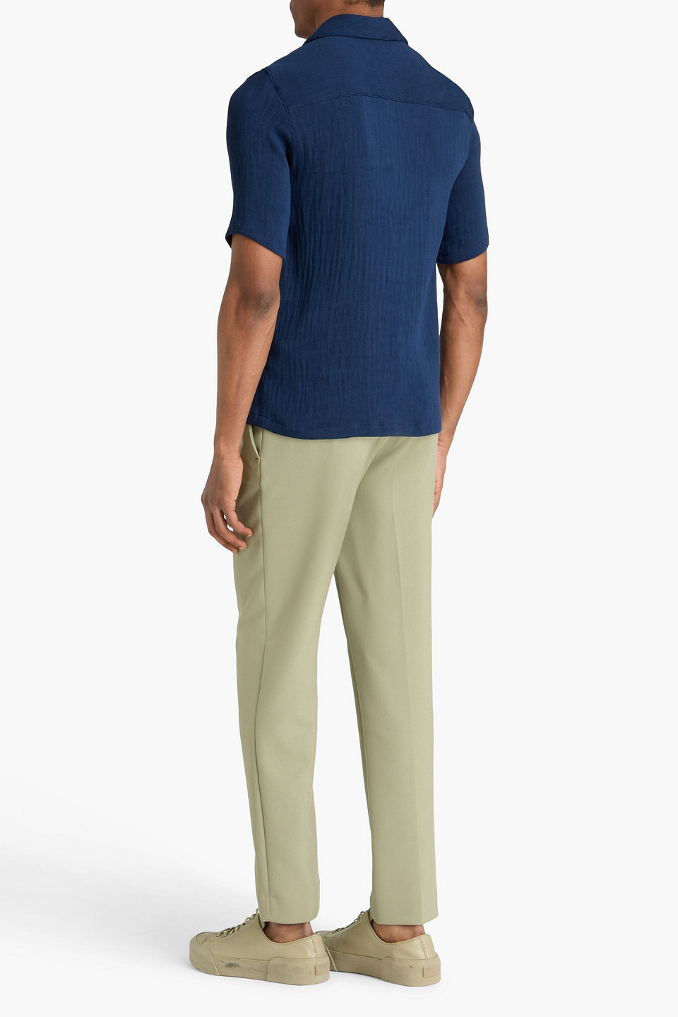  Sandro - Geripptes Hemd Aus Jersey - Blau - S 