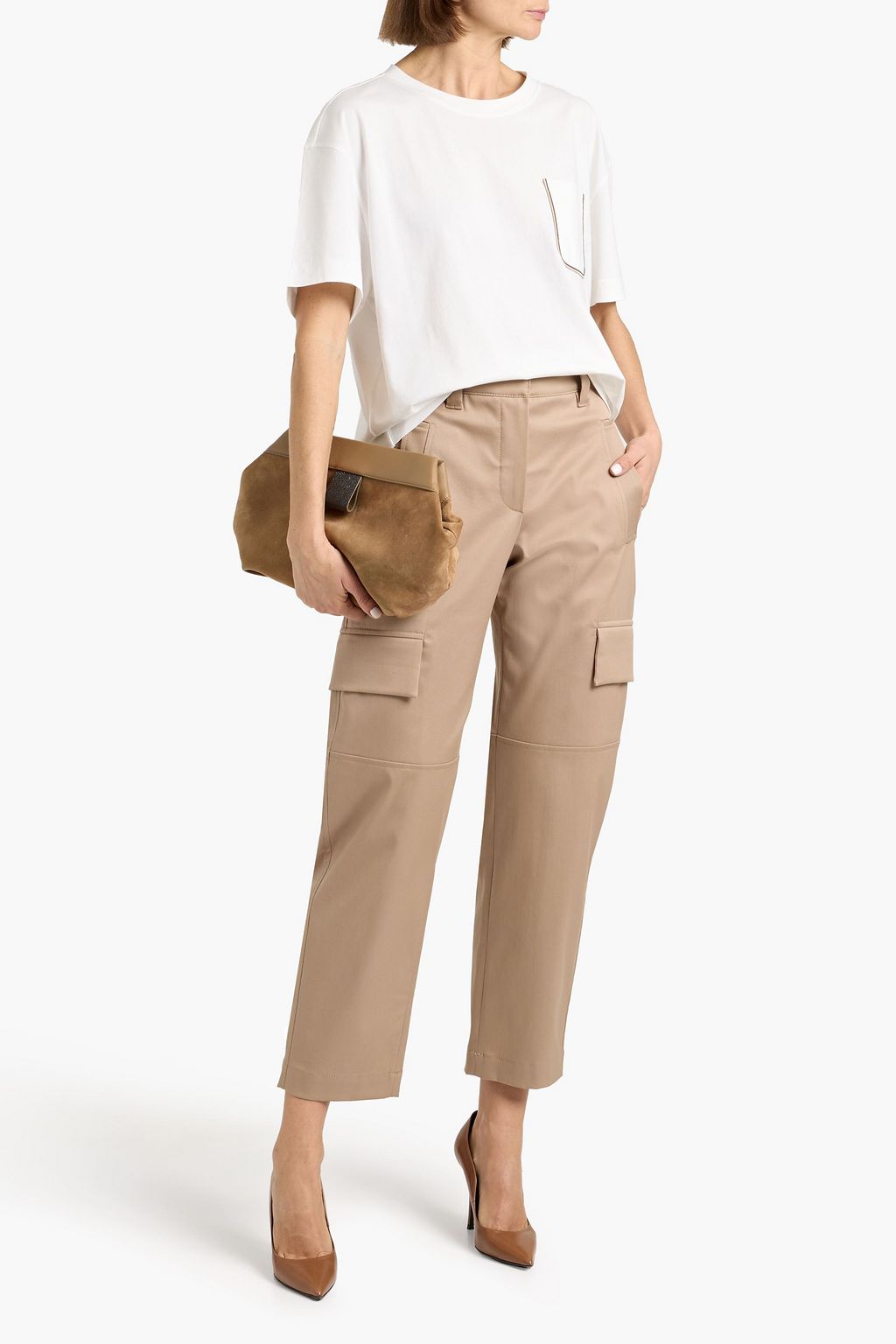 BRUNELLO CUCINELLI Cotton-blend twill cargo pants | THE OUTNET