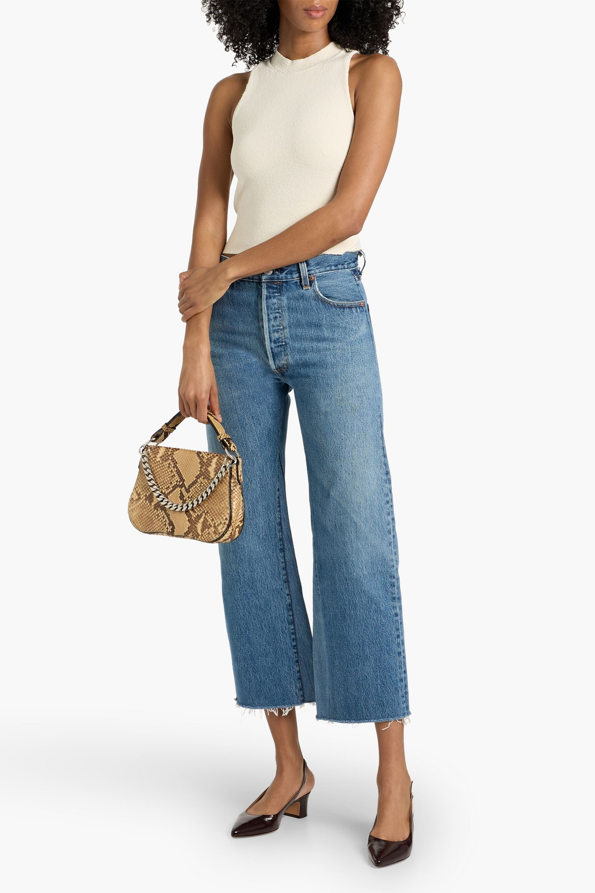 RE/DONE WITH LEVI'S Cropped high-rise straight-leg jeans
