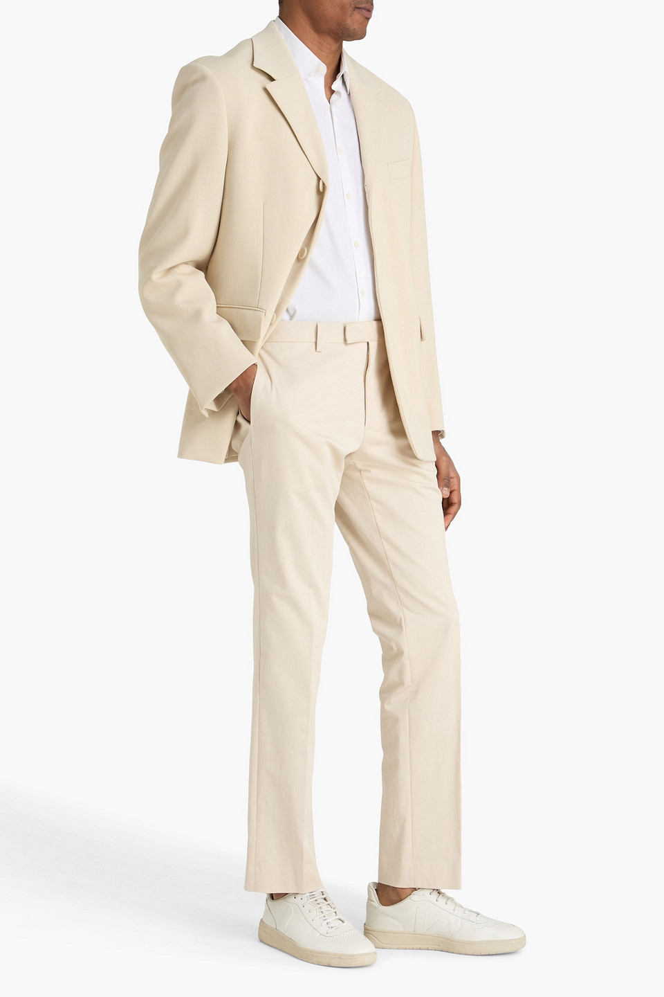  Sandro - Cotton-blend Twill Pants - Neutral - Fr 42 