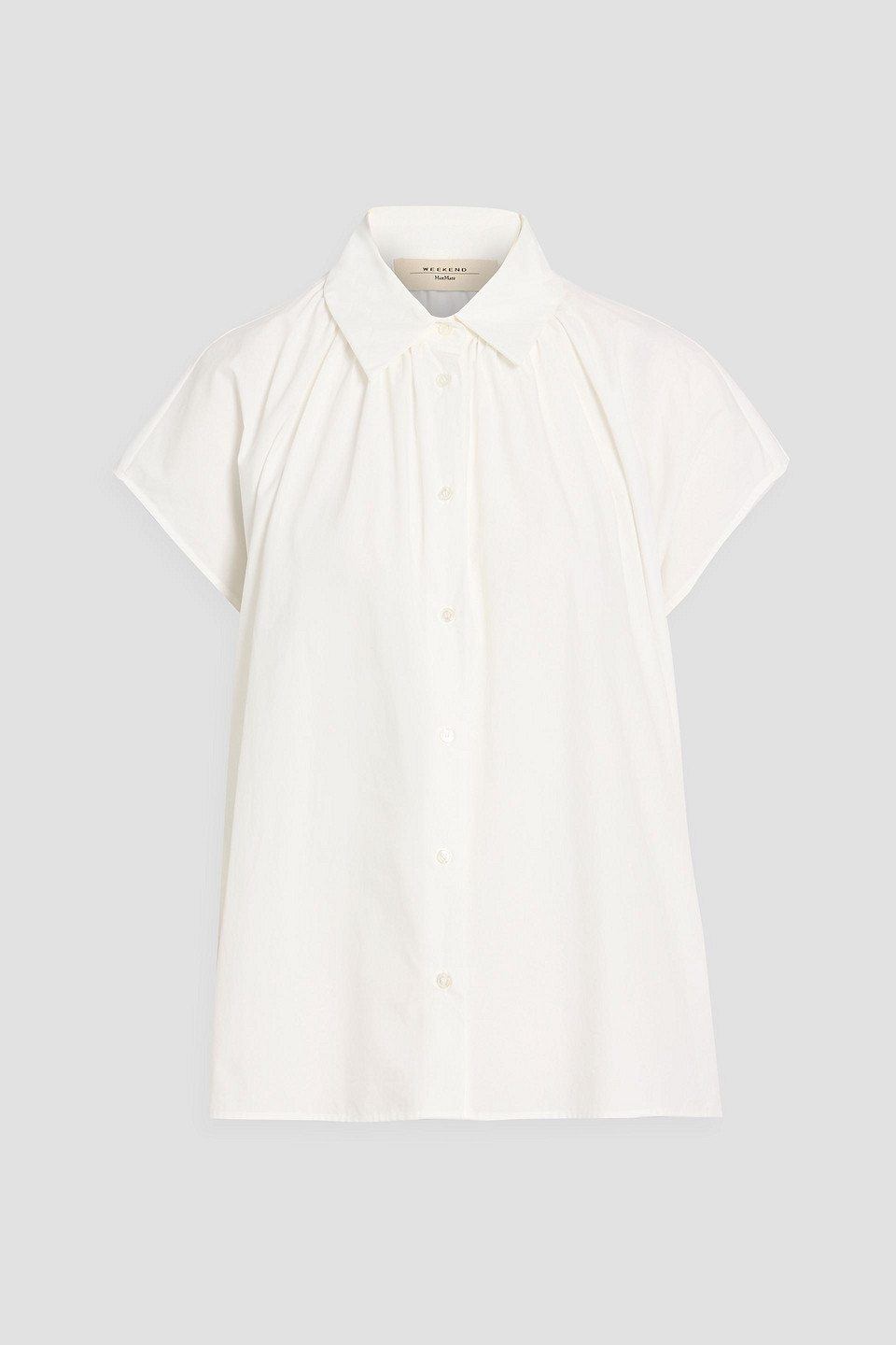 weekend max mara - vallo cotton-poplin shirt - white - it 48
