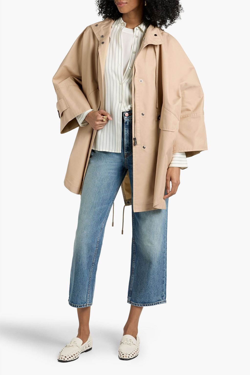WEEKEND MAX MARA Cotton-blend gabardine hooded cape | THE OUTNET