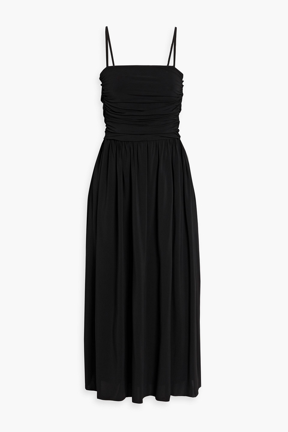 Weekend Max Mara Ghia Gathered Stretch-jersey Midi Dress In Black