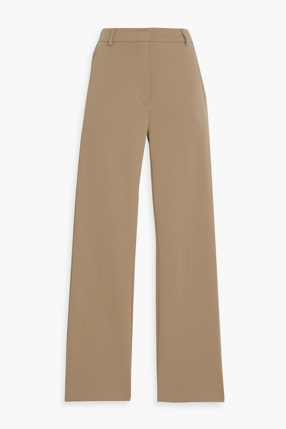 weekend max mara - tanga cotton-blend jersey straight-leg pants - brown - s