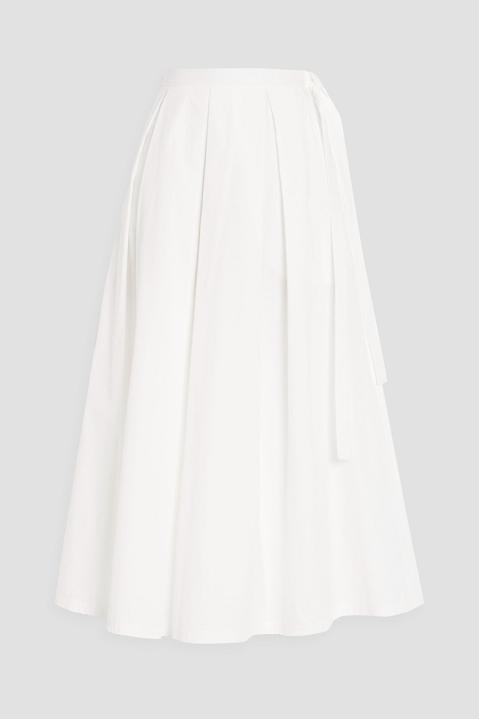 weekend max mara - folk pleated cotton-poplin midi skirt - white - it 38