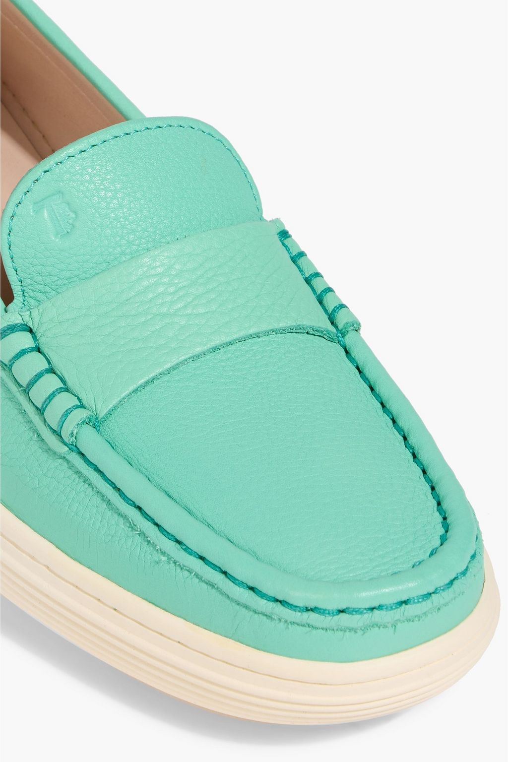 TOD'S Pebbled-leather loafers | THE OUTNET