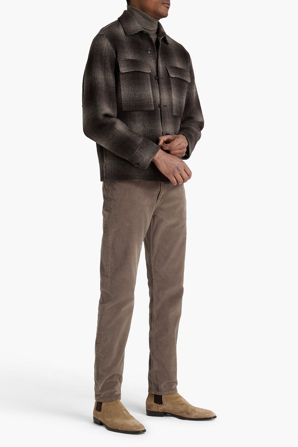  Rag & Bone - Austin Checked Wool-blend Flannel Overshirt - Brown - S 