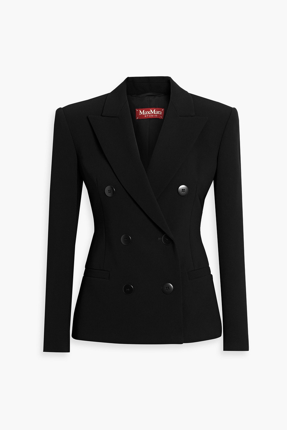max mara - key double-breasted crepe blazer - black - it 48