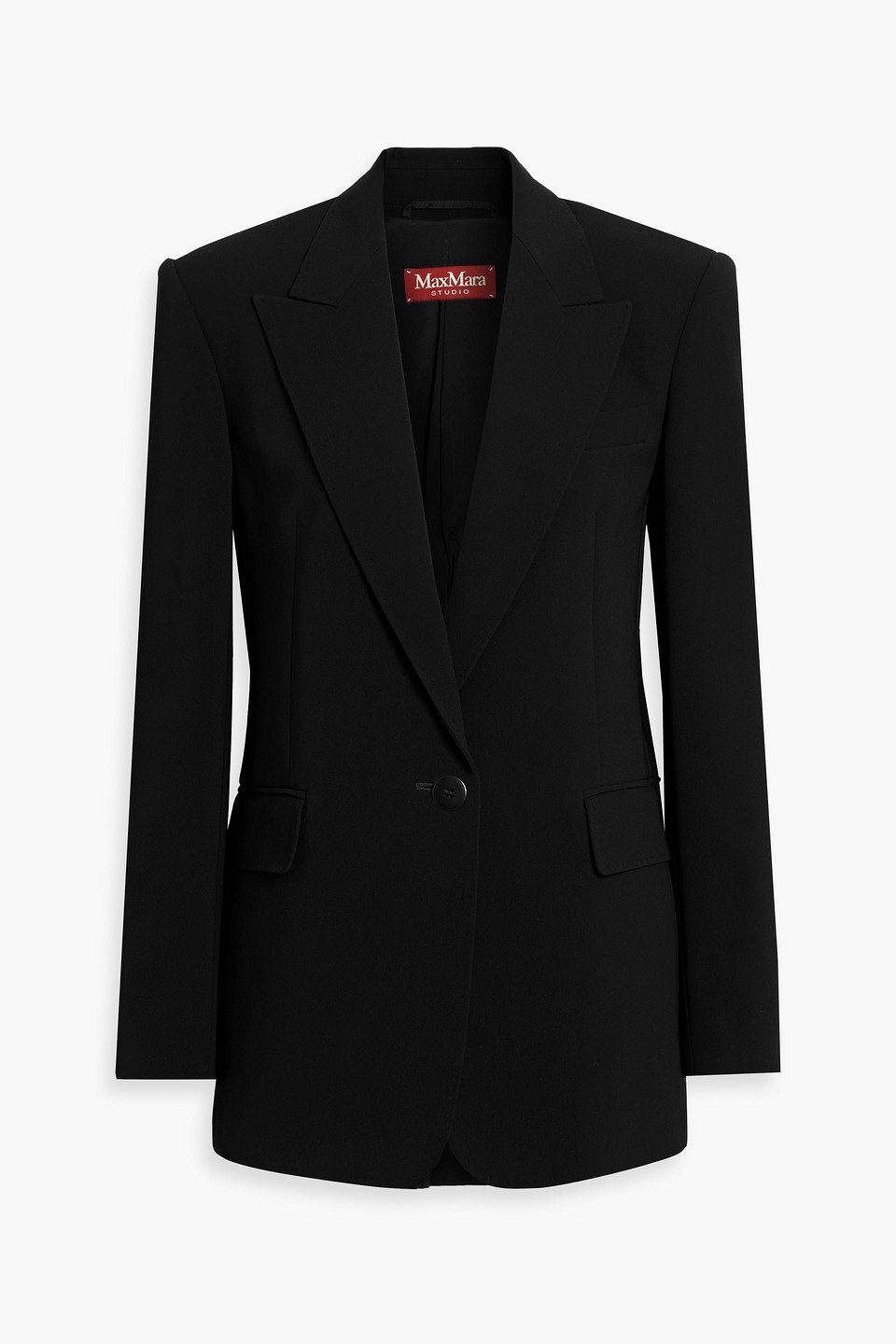 Max Mara Furreto Crepe Blazer In Black