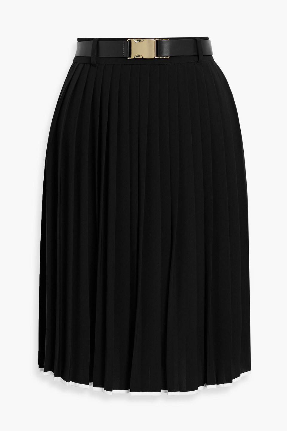 max mara - savana belted pleated crepe skirt - black - it 46