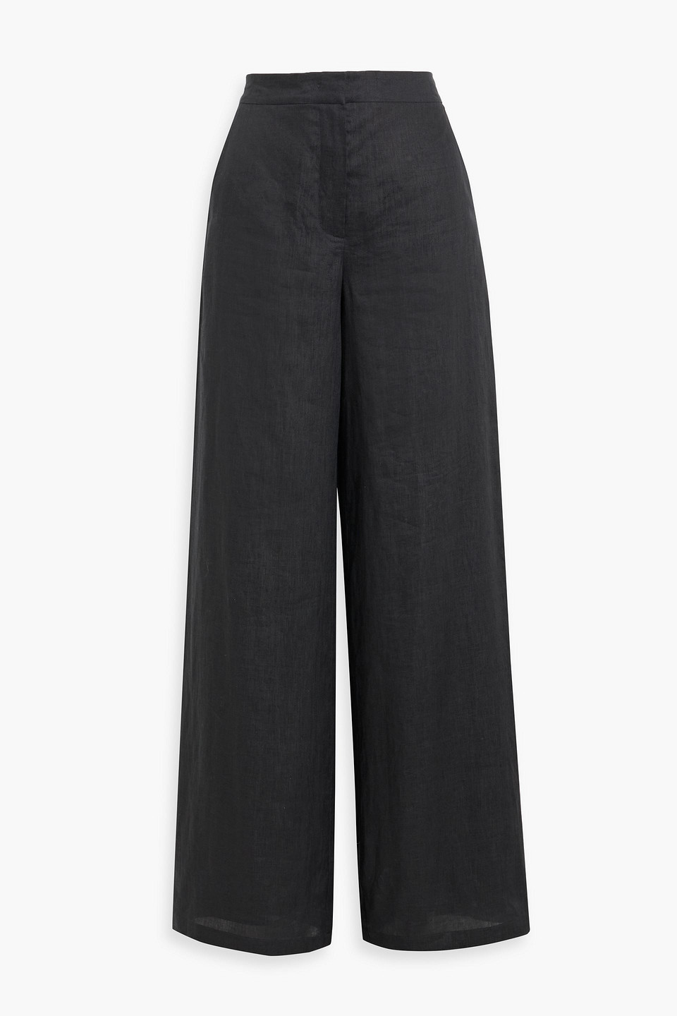 Max Mara Garibo Linen Wide-leg Pants In Black