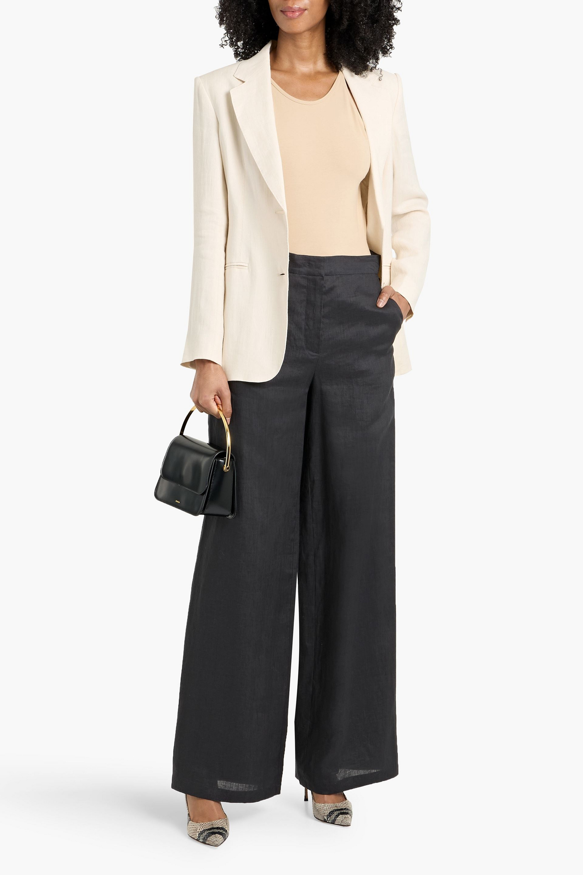 MAX MARA STUDIO Garibo linen wide-leg pants