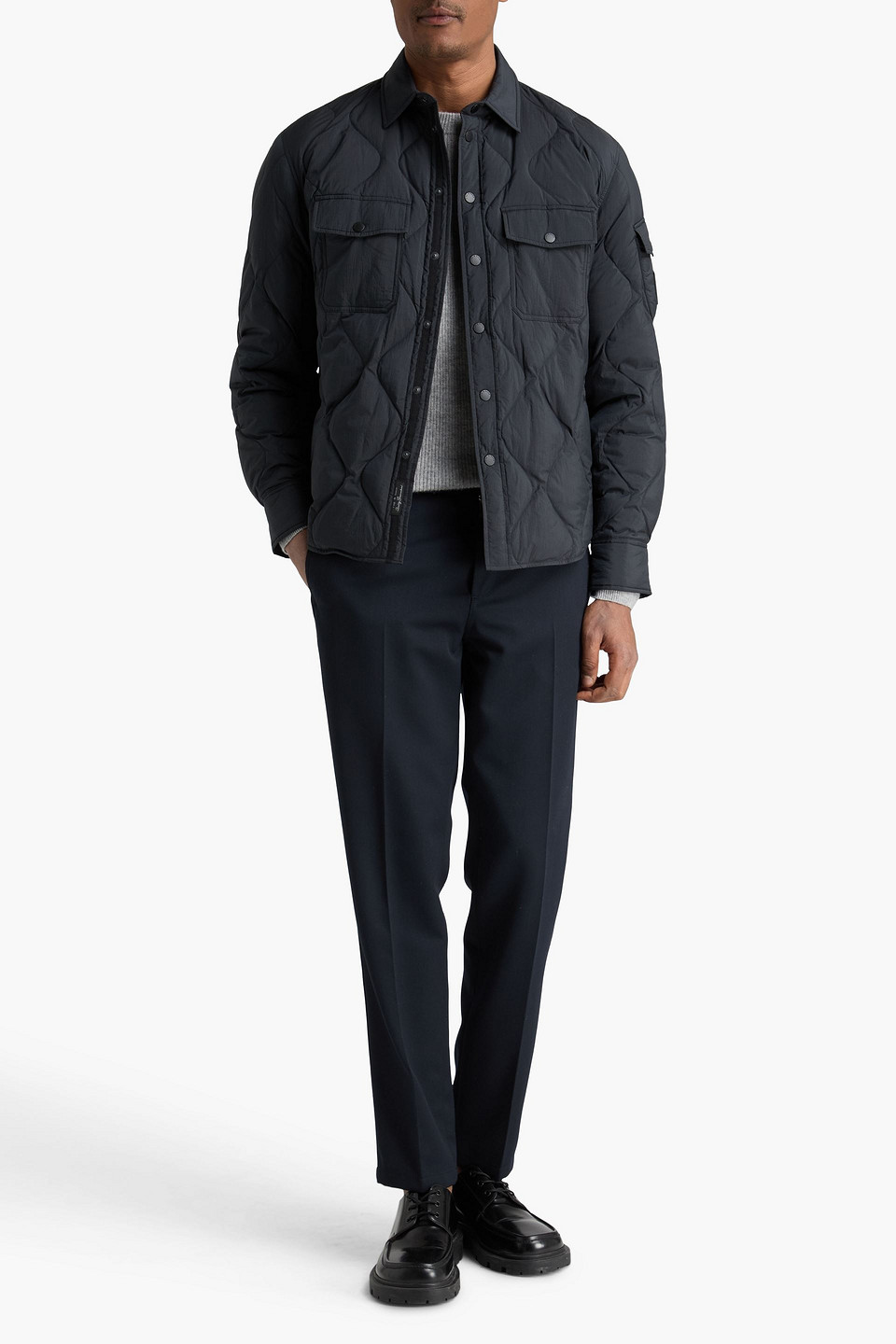  Rag & Bone - Dane Quilted Shell Overshirt - Black - S 