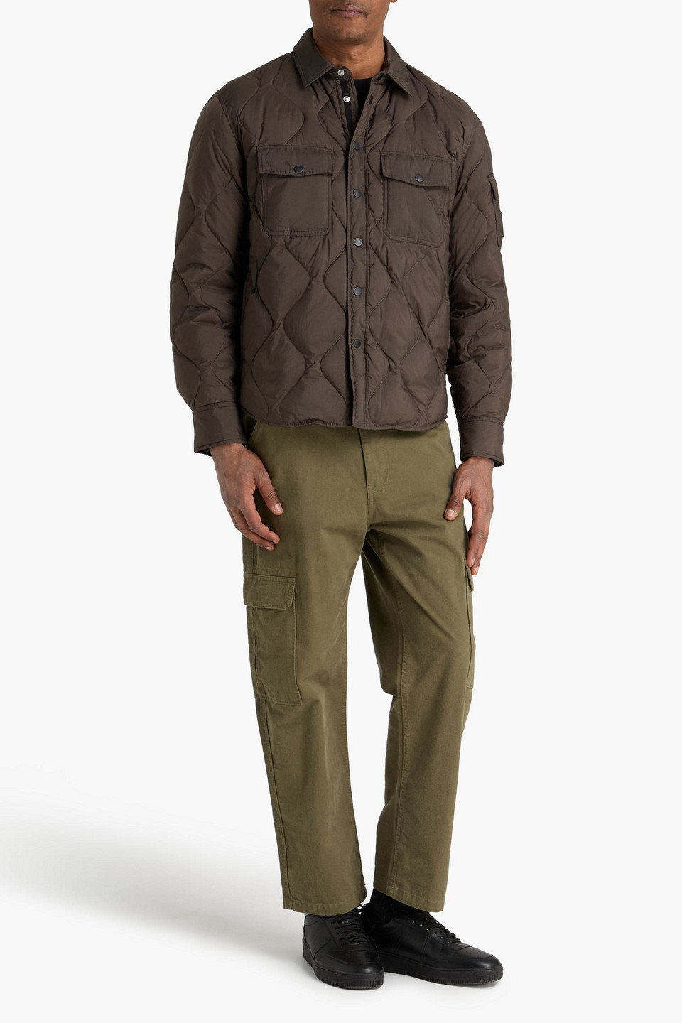  Rag & Bone - Dane Quilted Shell Overshirt - Brown - S 