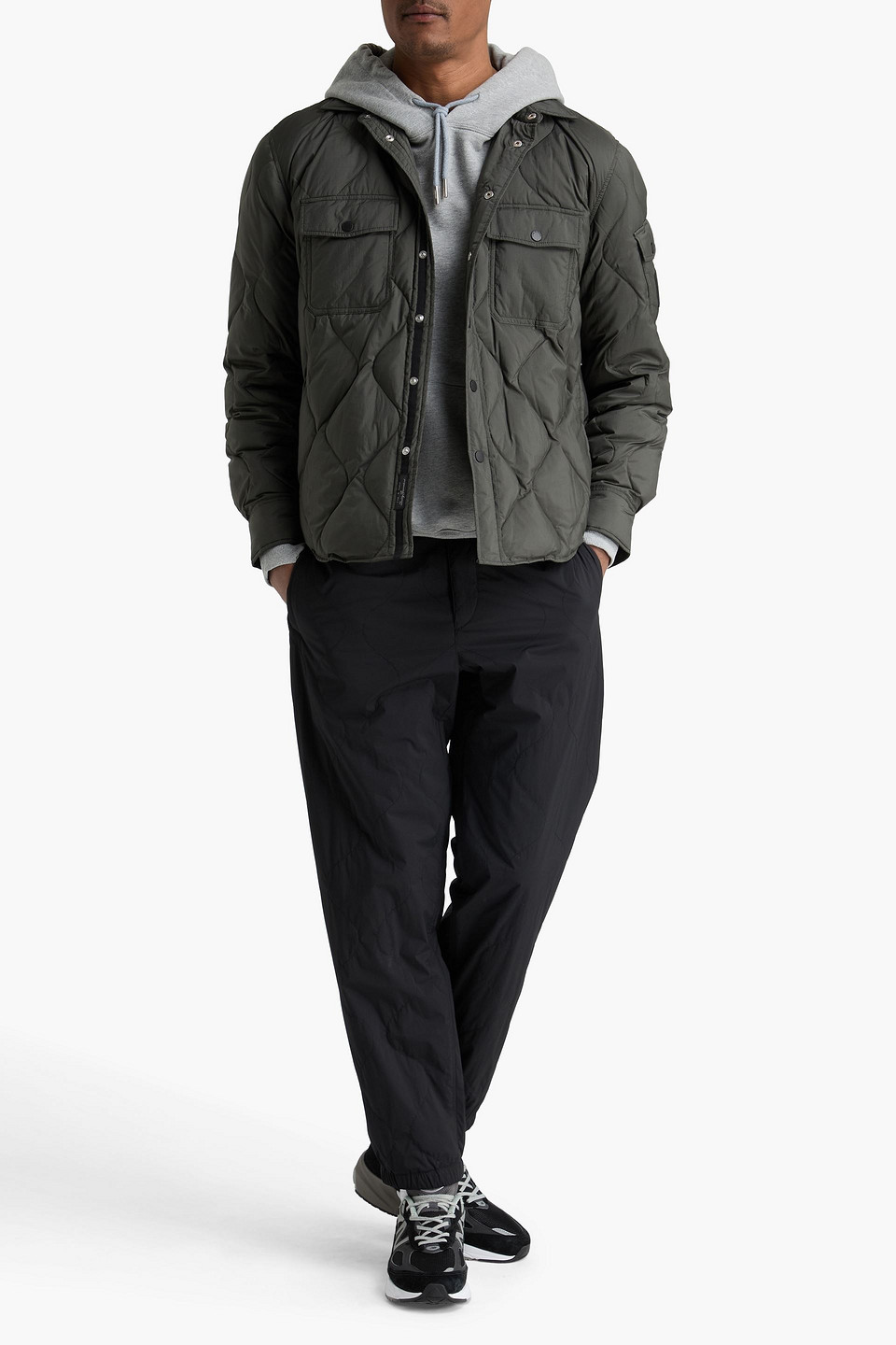  Rag & Bone - Dane Quilted Shell Overshirt - Green - S 