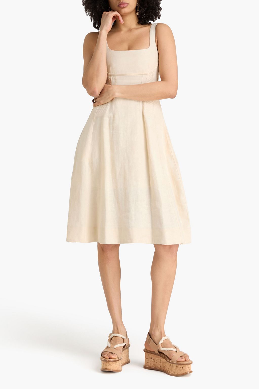 chloe pleated dress J. Marie Chloe Pleated Dress White/Blue / M