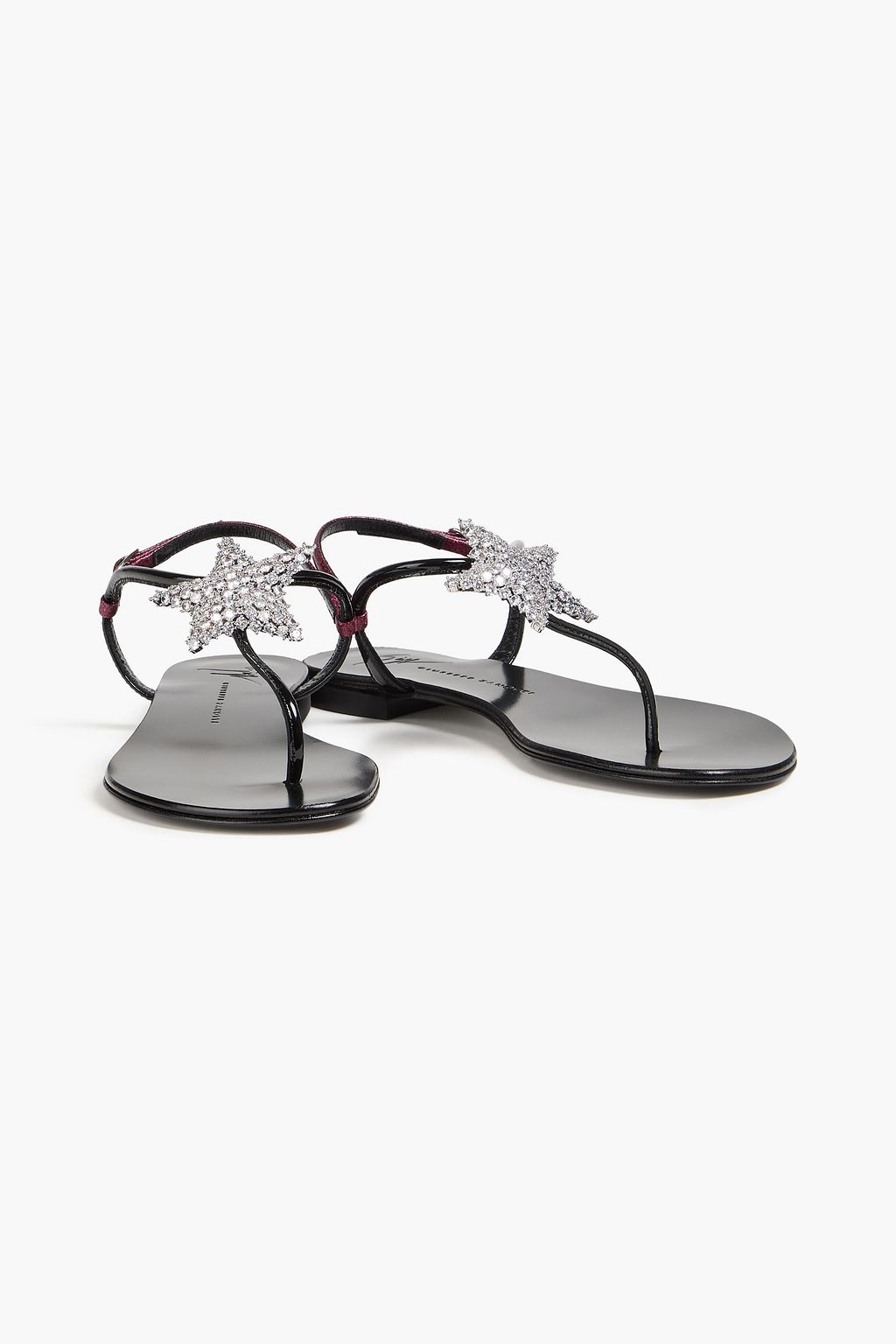 GIUSEPPE ZANOTTI Rock 10 crystal-embellished patent-leather