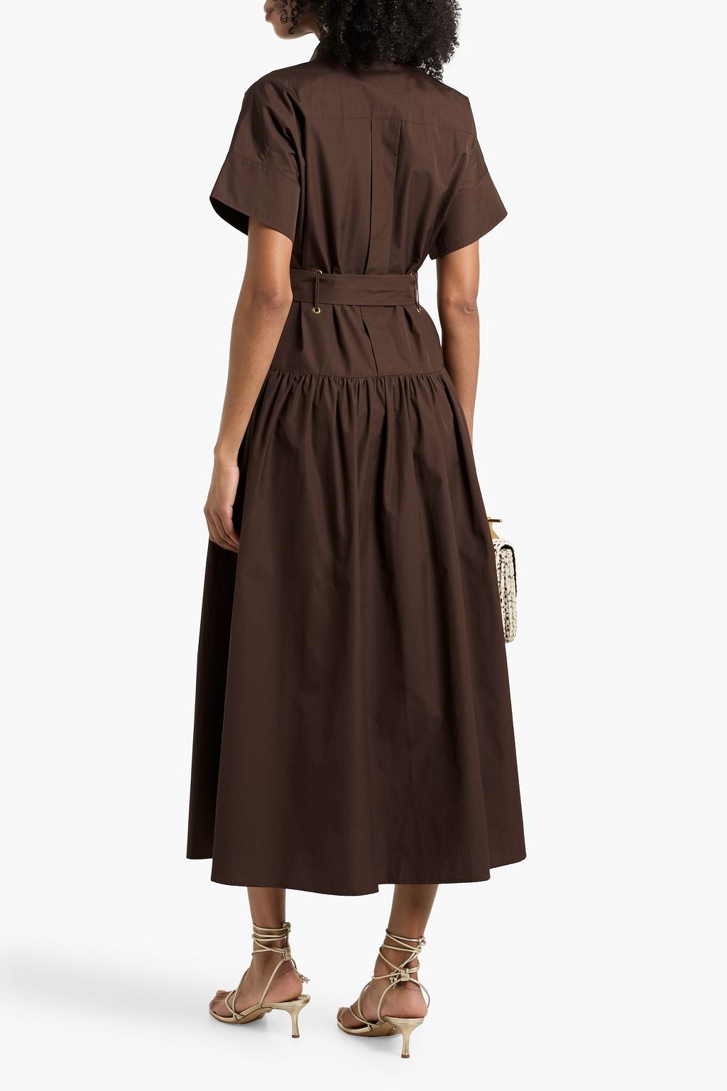 MAX MARA Agoraio belted cotton-poplin midi shirt dress | THE OUTNET