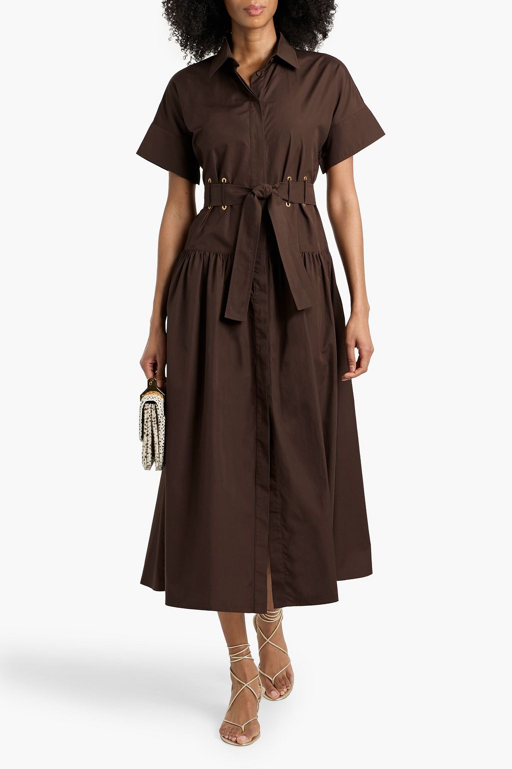 mermaid midi dress with sleeves Draped bodice midi dress Orange / US 12