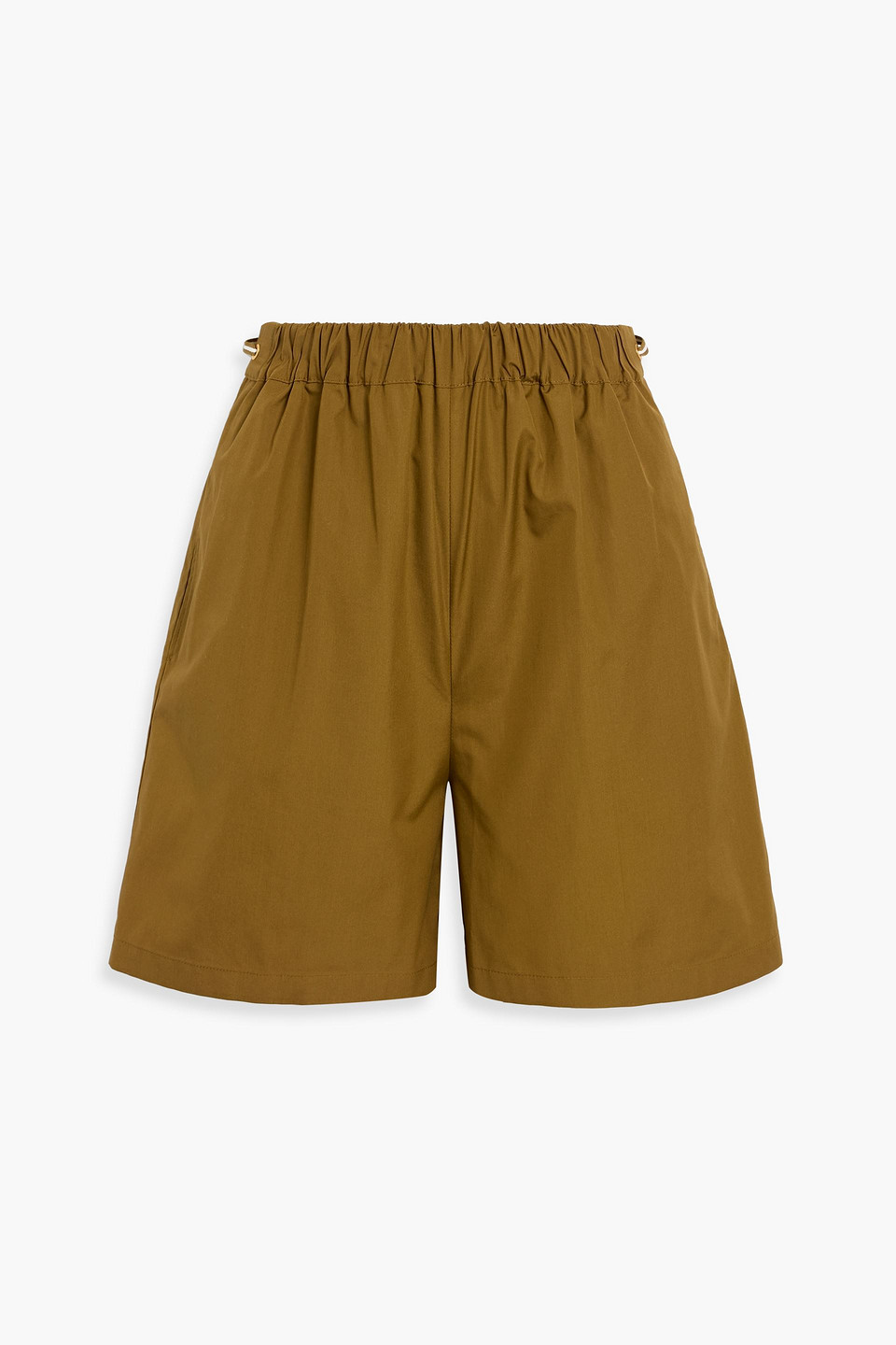 max mara - haway cotton-poplin shorts - green - it 36