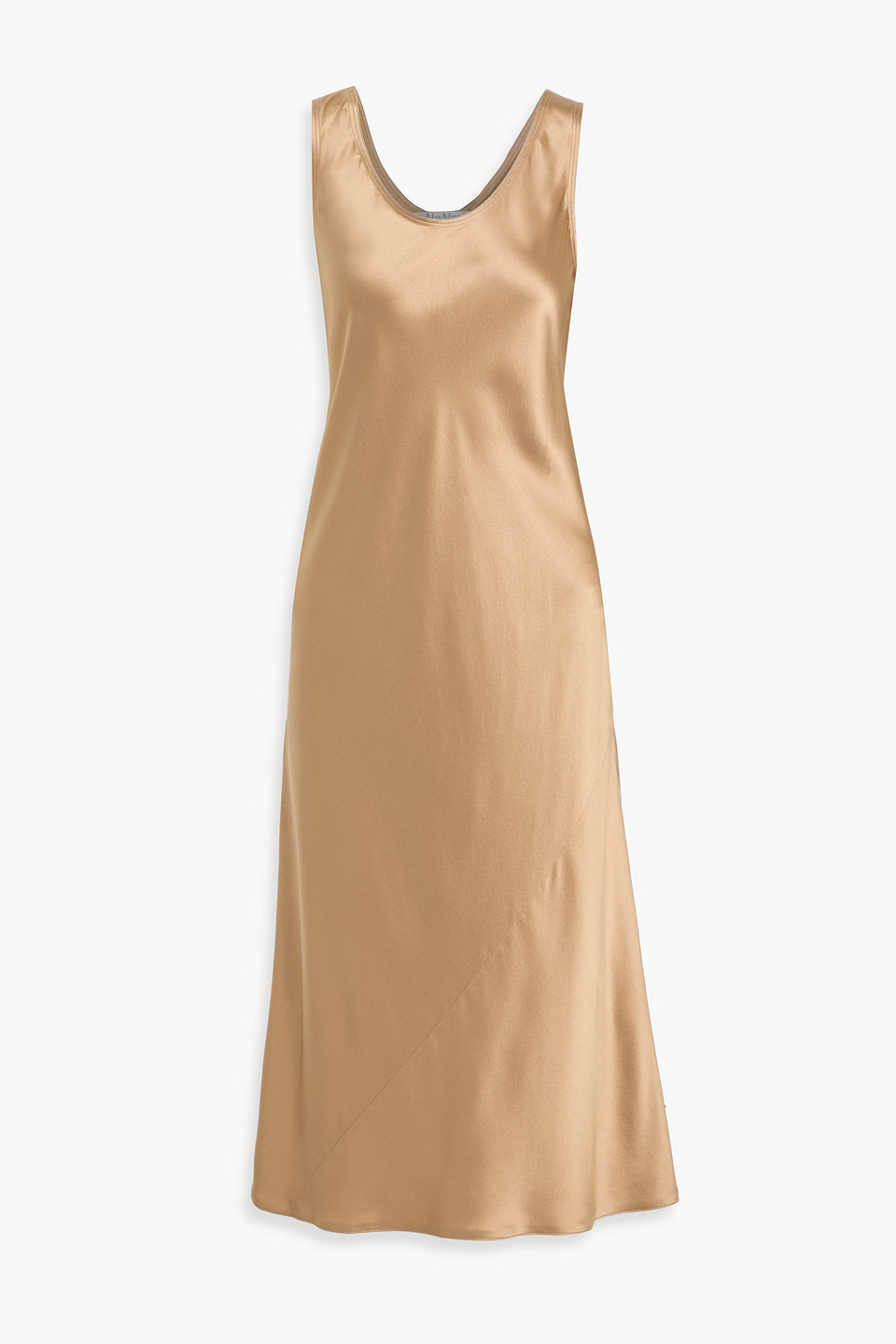 Max Mara Banjo Silk-satin Midi Dress In Gold