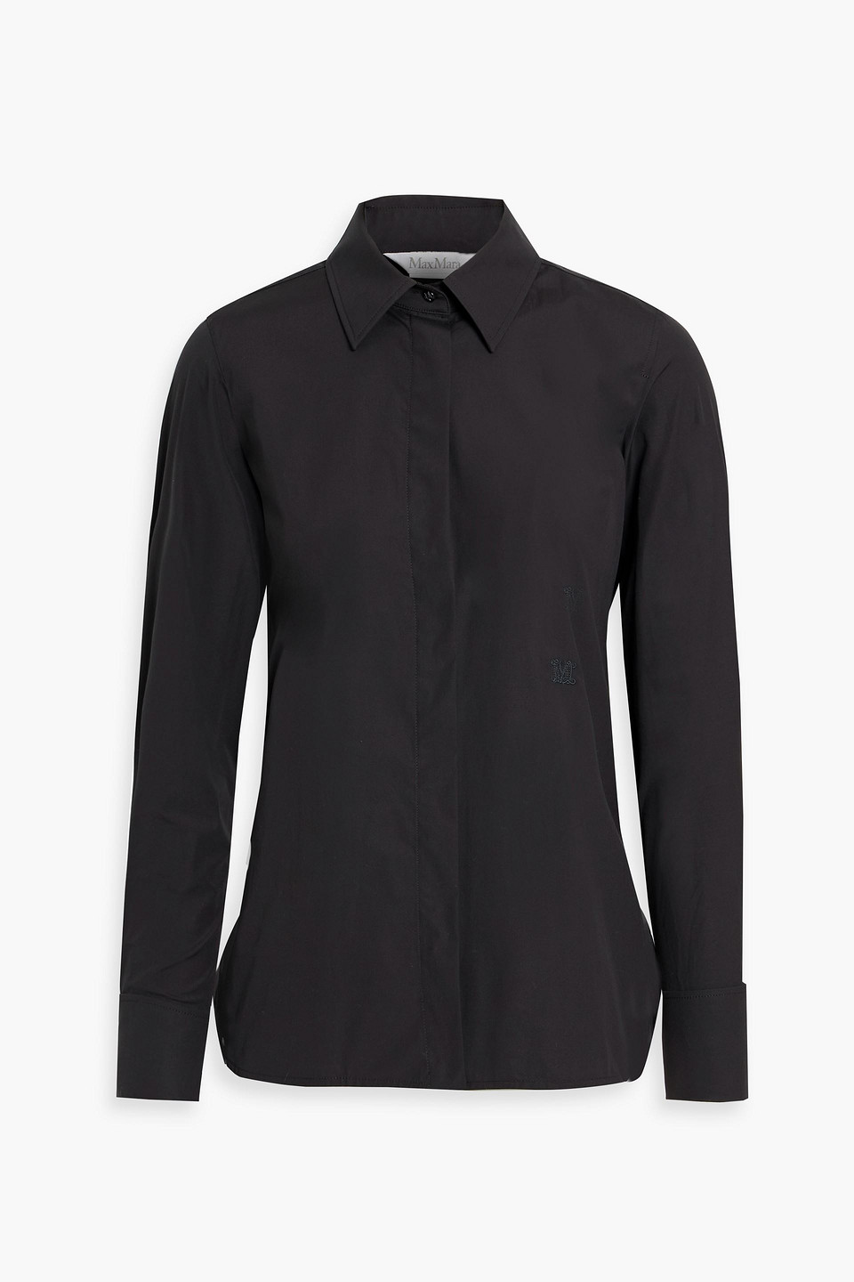 Max Mara Knut Cotton-blend Poplin Shirt In Black