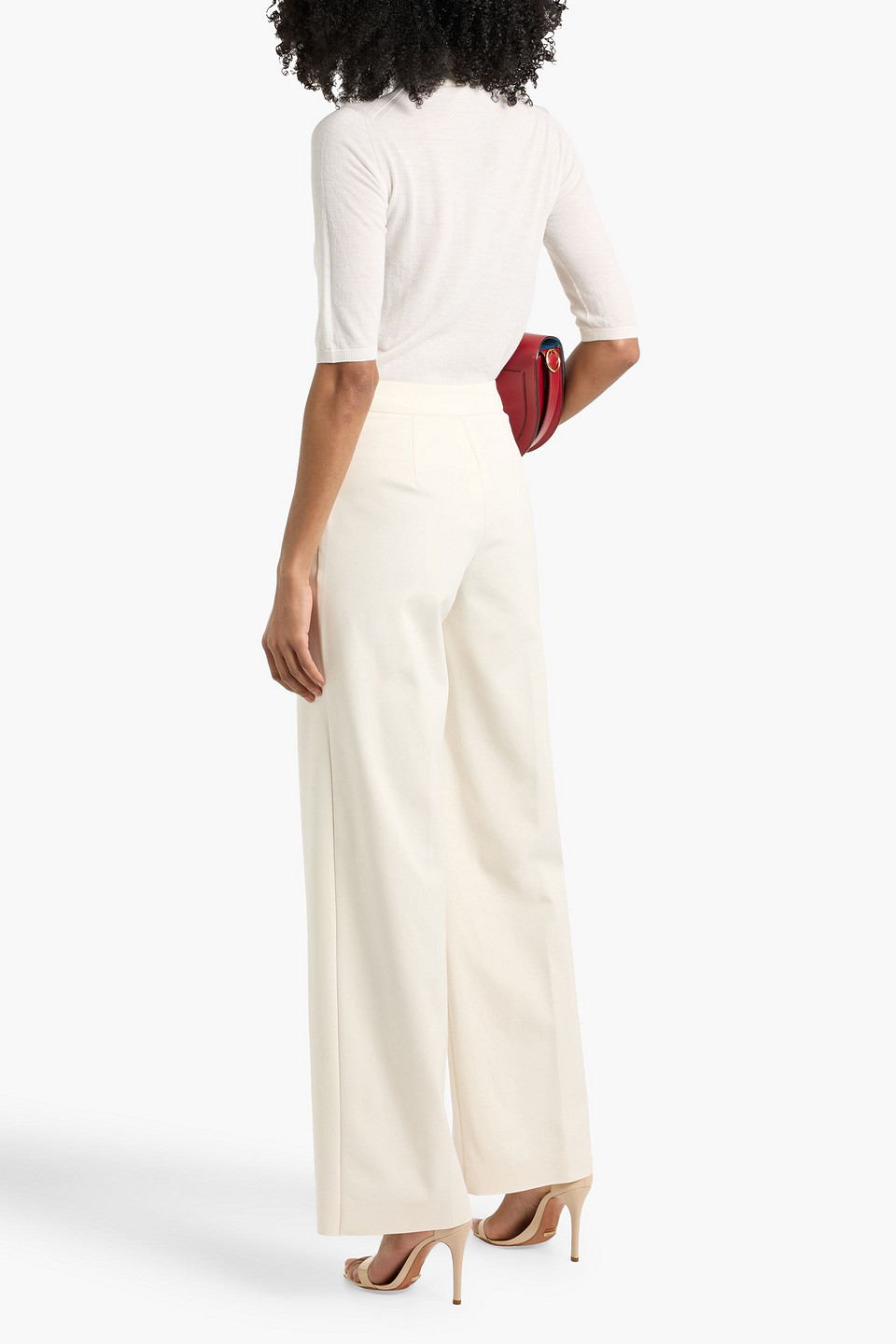 Max Mara Short-sleeved Knitted Pullover In White