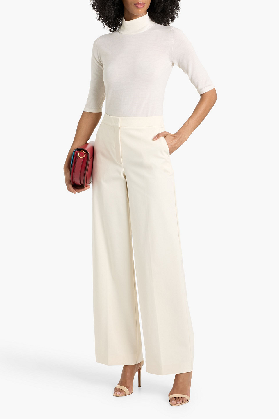 Max Mara Short-sleeved Knitted Pullover In White
