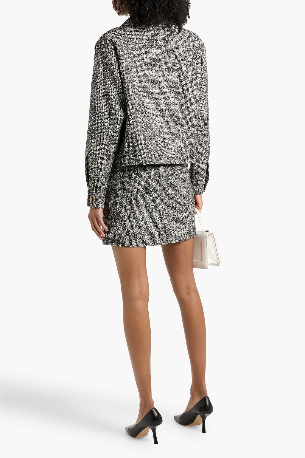 mic極美品エポカチュニック☆エブール☆アドーア☆マックスマーラ☆ベイジ MAX MARA Demien leather-trimmed wool-blend tweed jacket | THE OUTNET