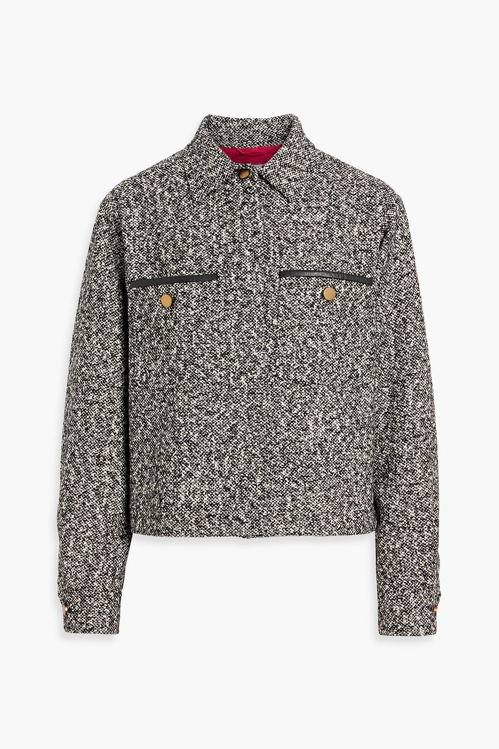 MAX MARA Demien leather-trimmed wool-blend tweed jacket | THE OUTNET