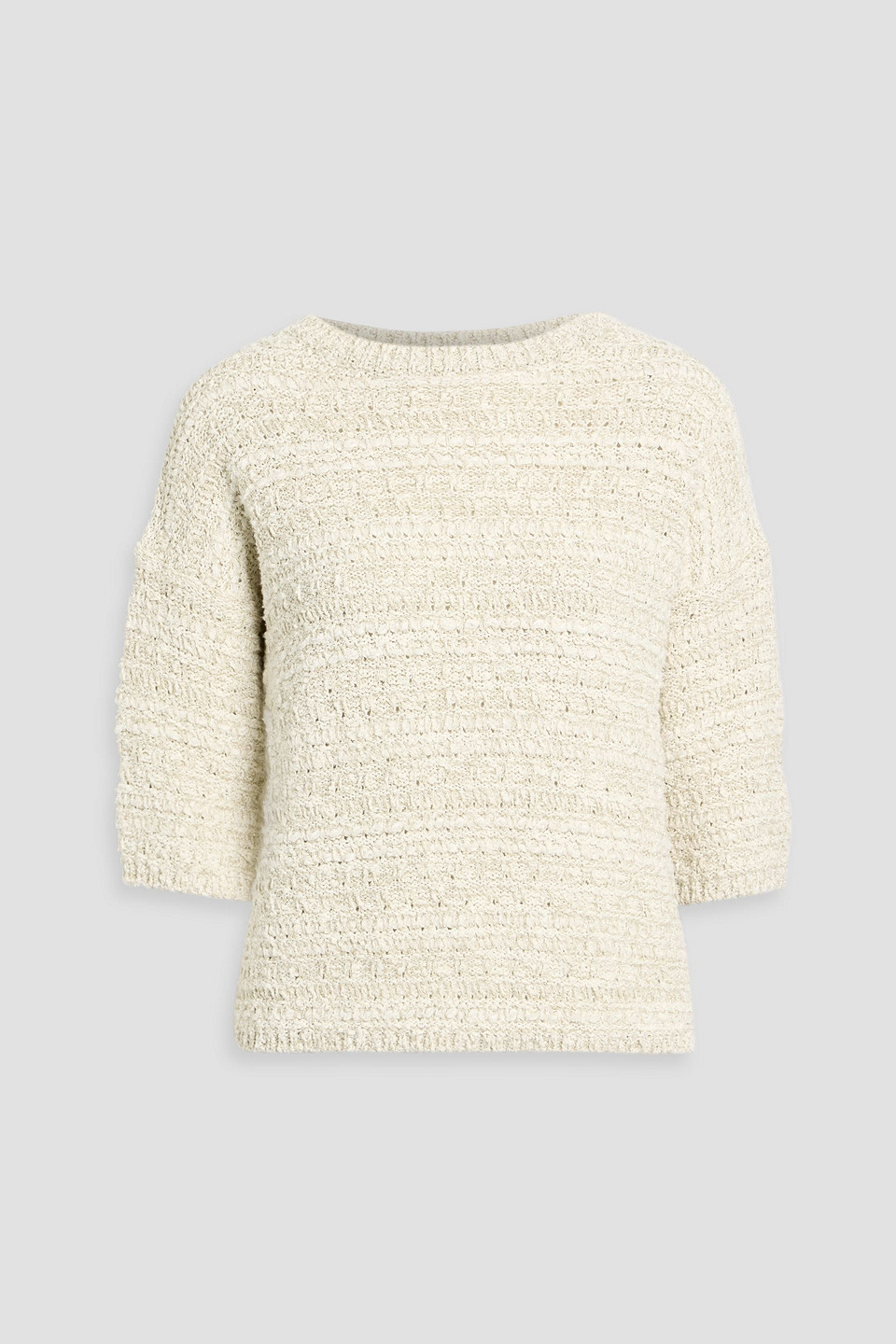 Max Mara Arda Metallic Cotton-blend Sweater In Neutral