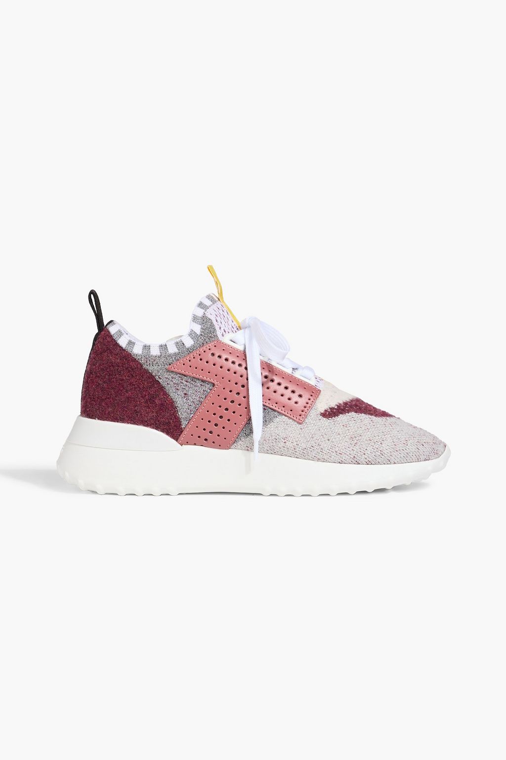 TOD'S Sportivo felt, leather and stretch-knit sneakers | THE OUTNET