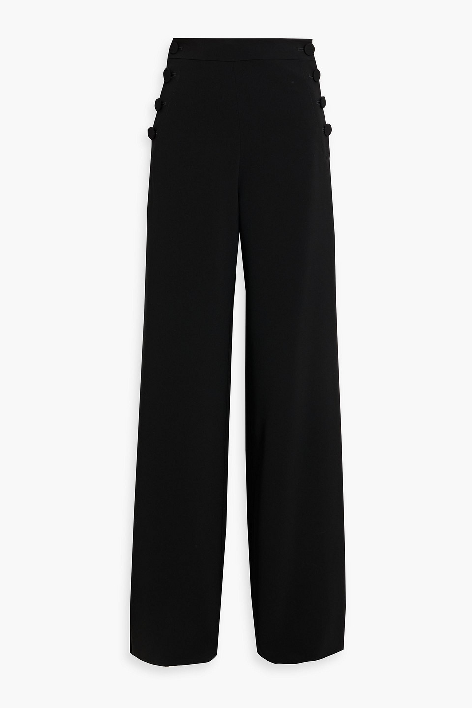max mara - rina crepe wide-leg pants - black - it 36