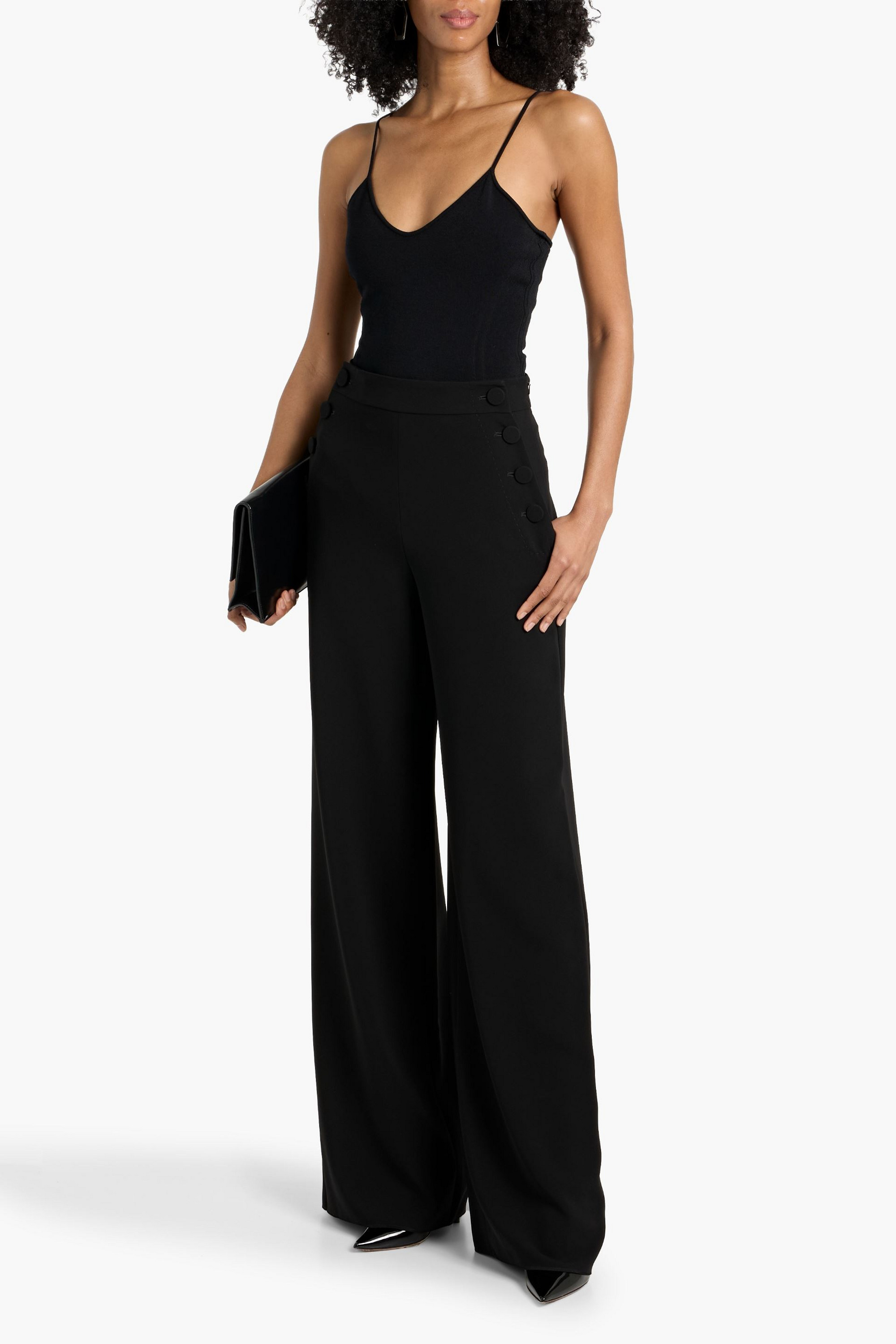 MAX MARA STUDIO Rina crepe wide-leg pants