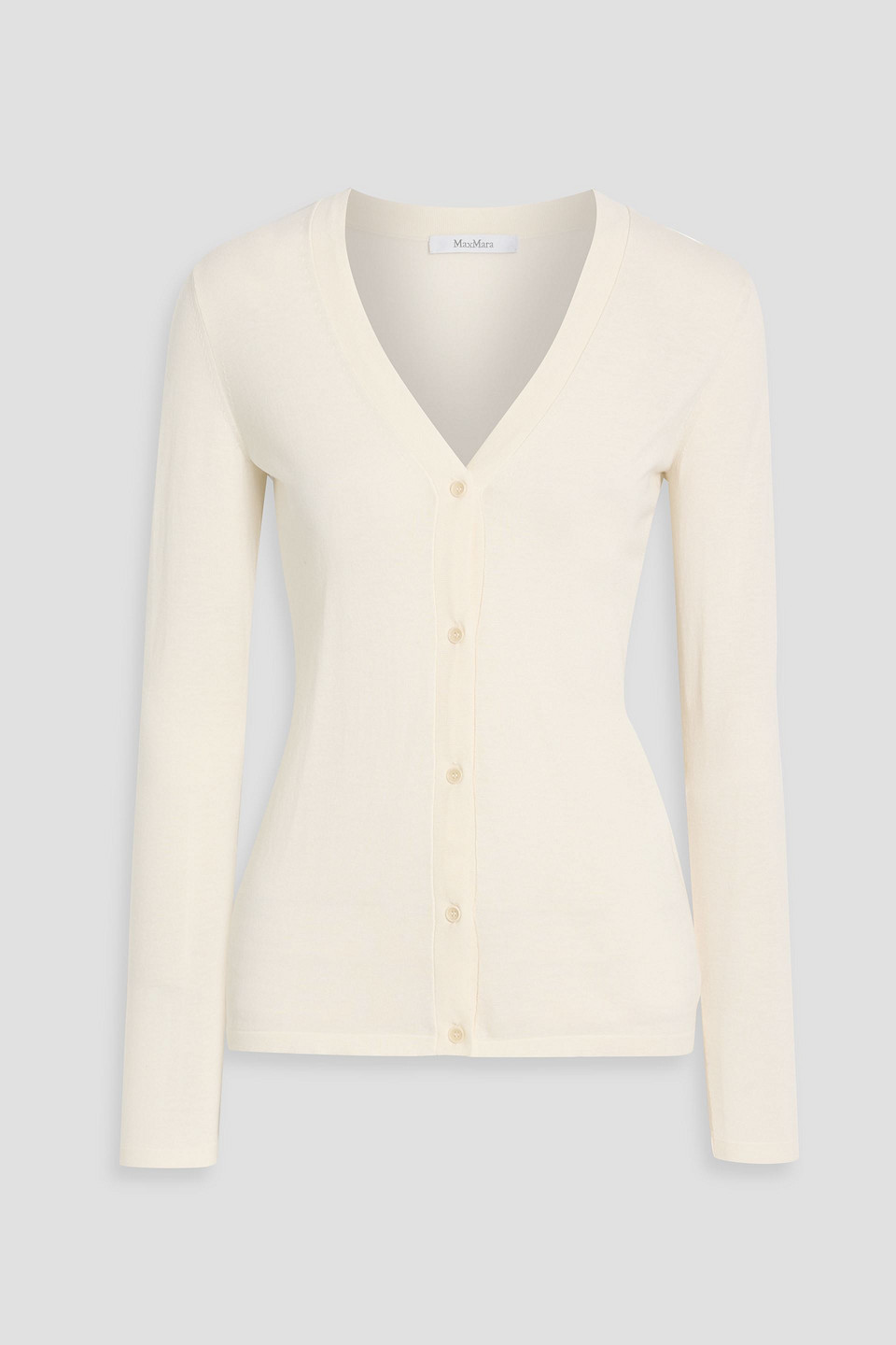 Max Mara Tennis Cotton And Silk-blend Cardigan In White
