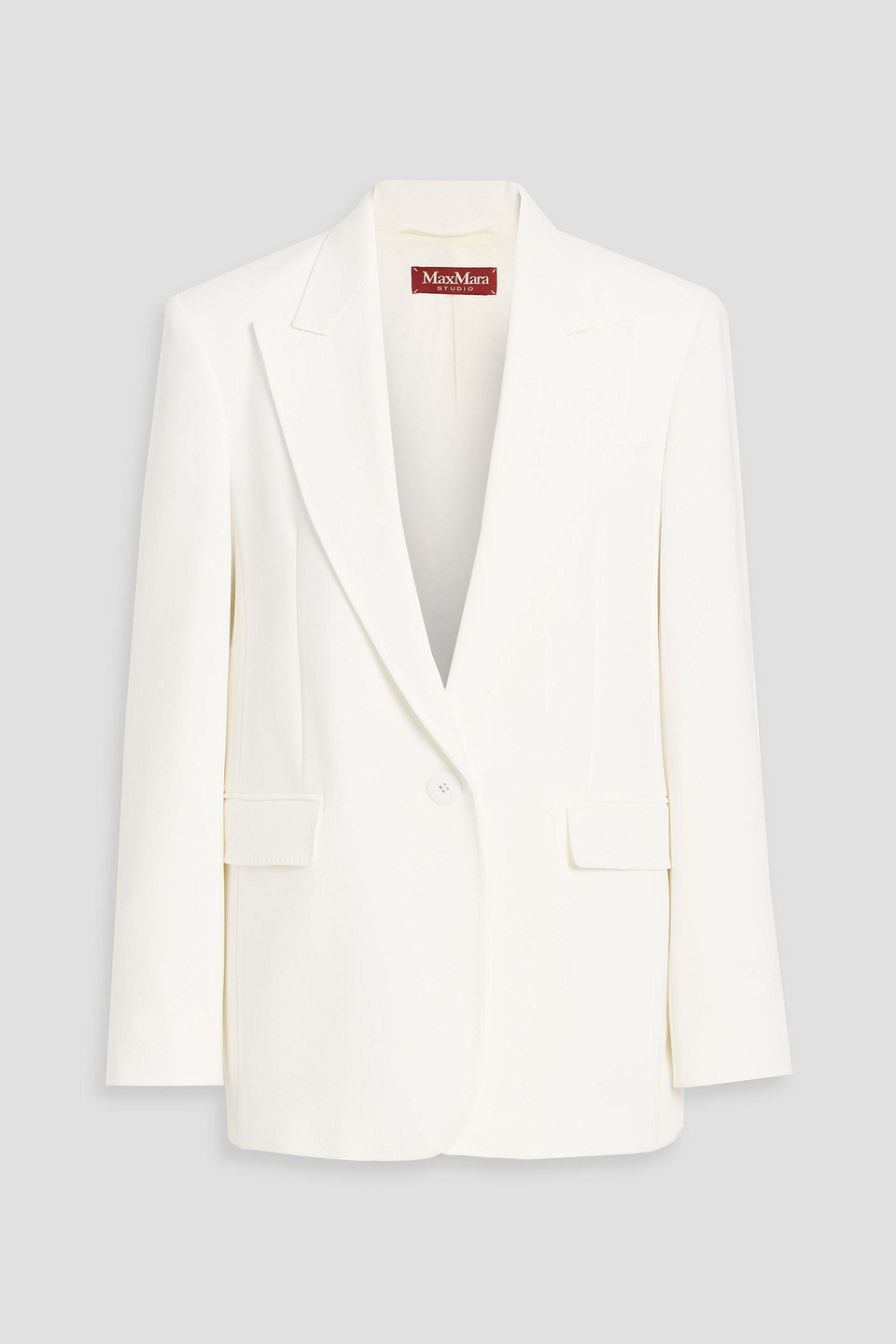 Max Mara Fruetto Double-breasted Crepe Blazer In White