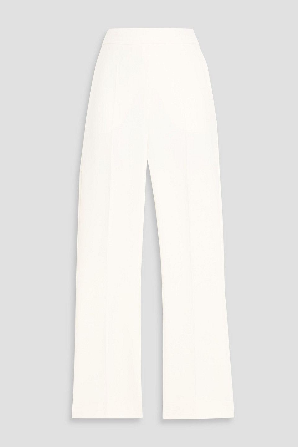 Max Mara Nepeta Cropped Wool-blend Crepe Slim-leg Pants In White