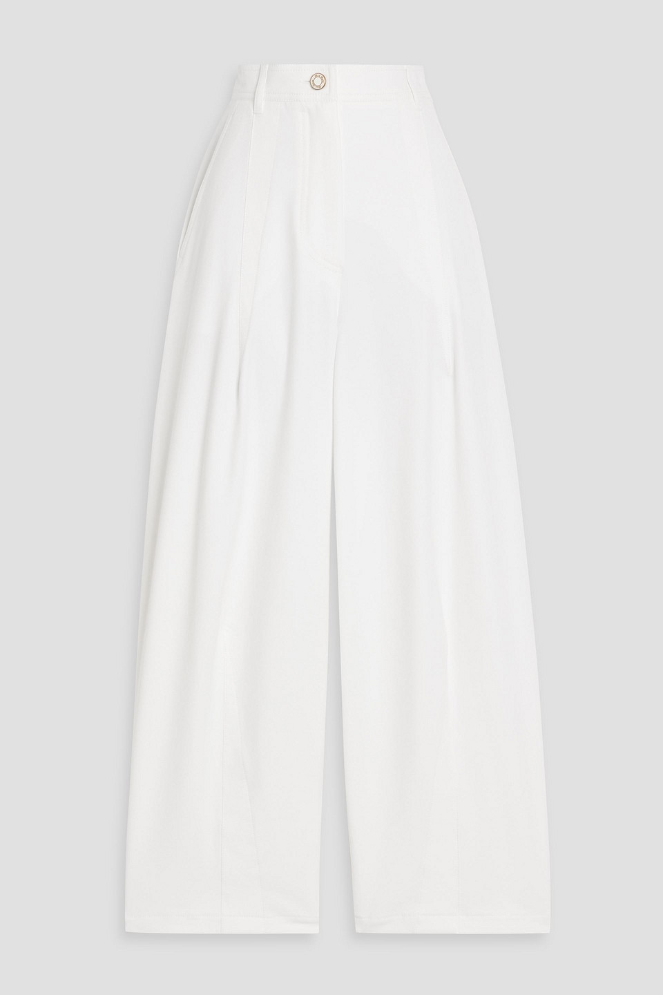 Max Mara Mina Cropped Cotton-blend Twill Tapered Pants In White