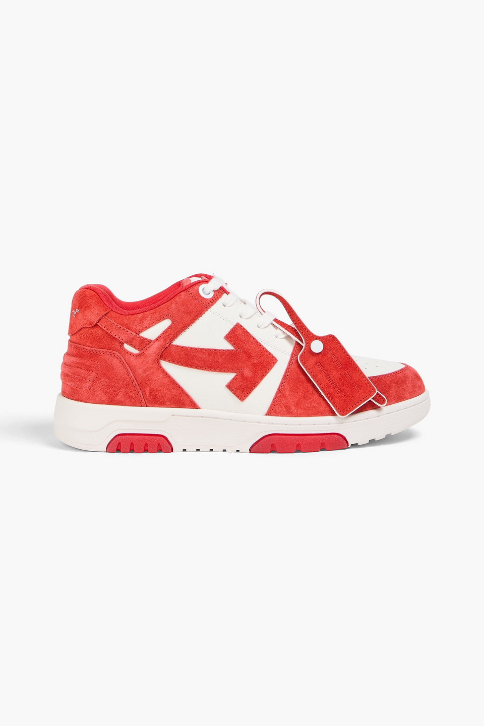 off-white - out of office suede and leather sneakers - red - eu 39