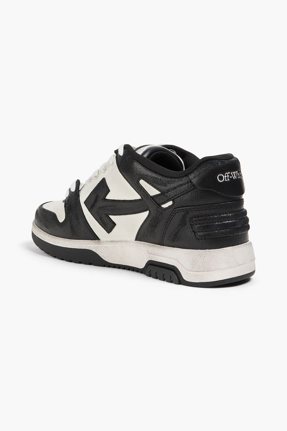 Off-white Low-top Sneakers With Iconic Branding And Rubber Sole In Black