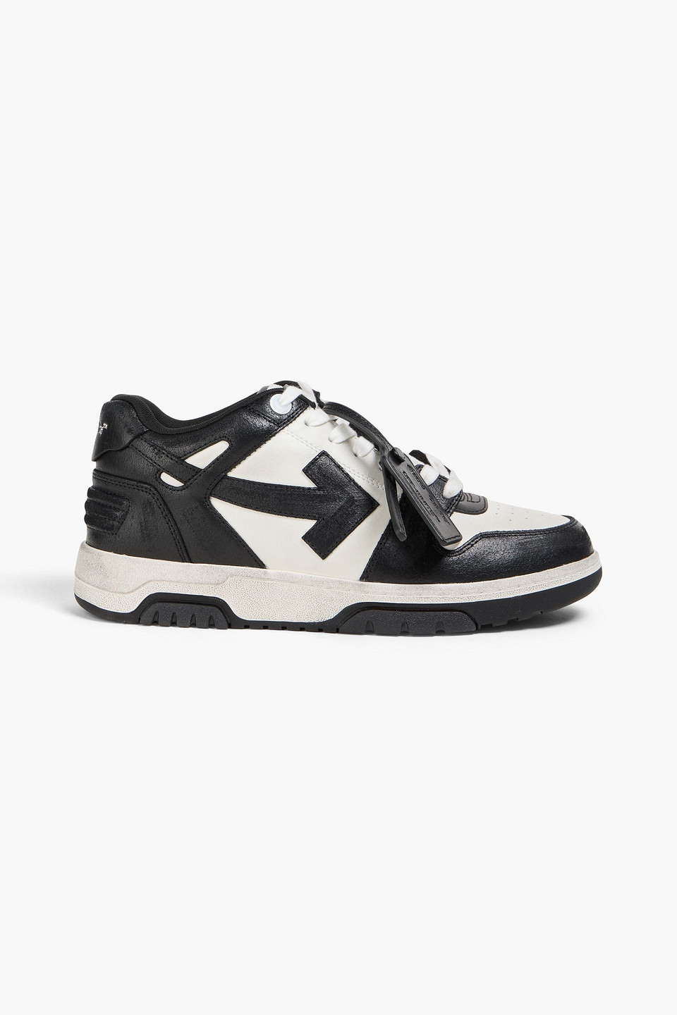 Off-white Low-top Sneakers With Iconic Branding And Rubber Sole In Black