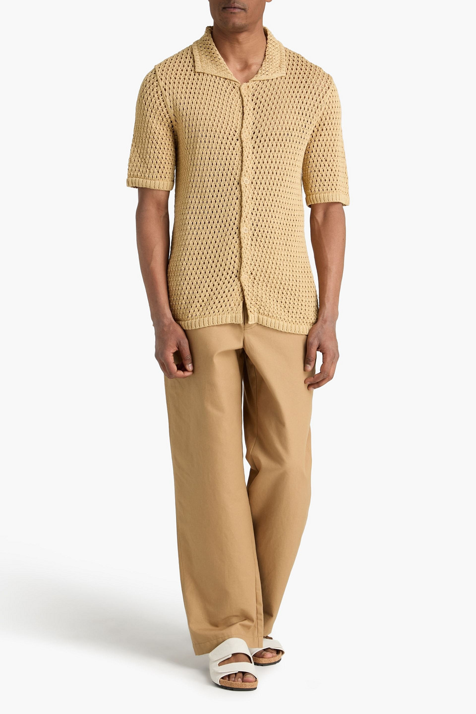  Sandro - Crocheted Cotton Shirt - Neutral - S 