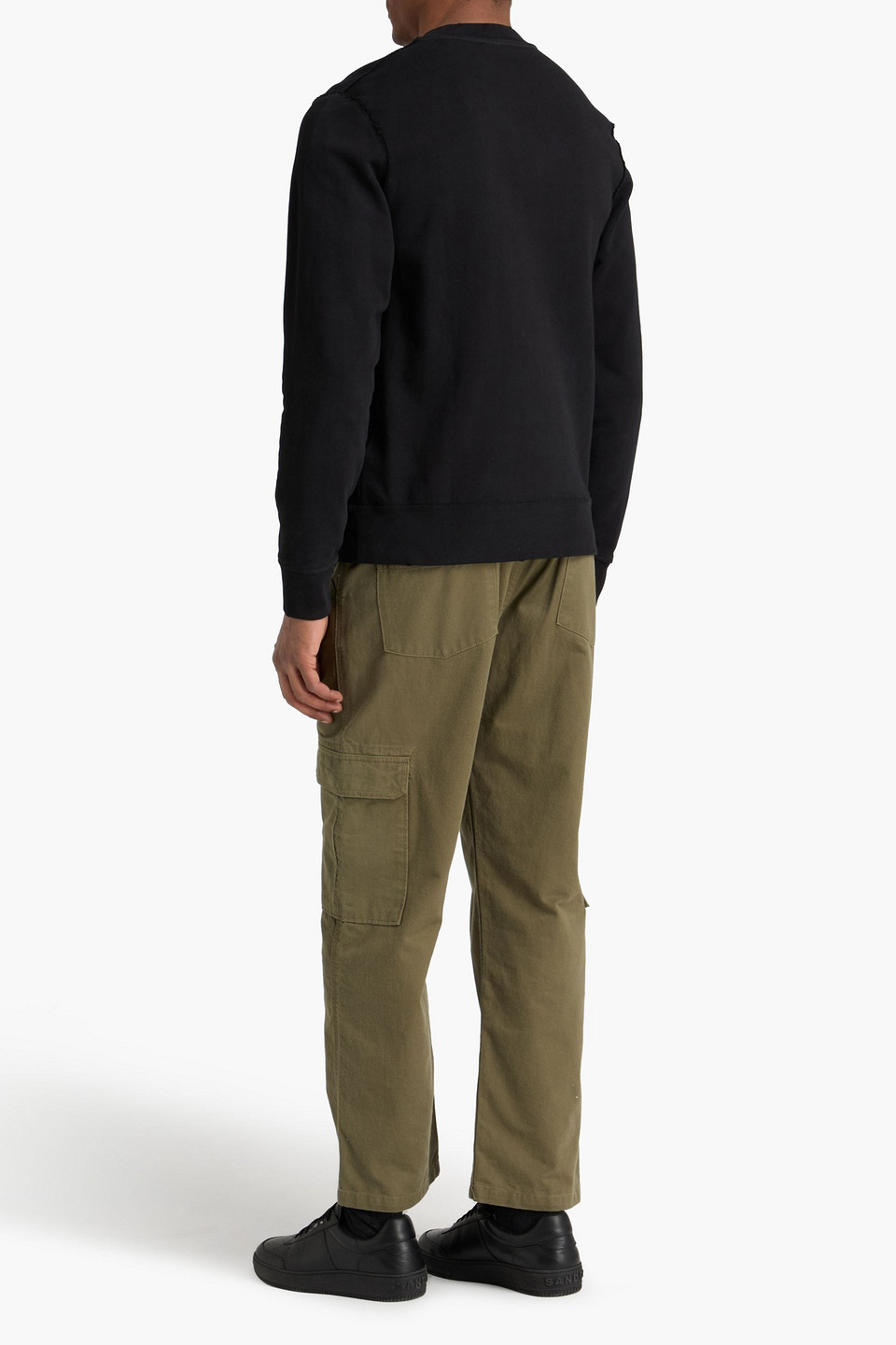  Sandro - Distressed French Cotton-terry Sweatshirt - Schwarz - S 