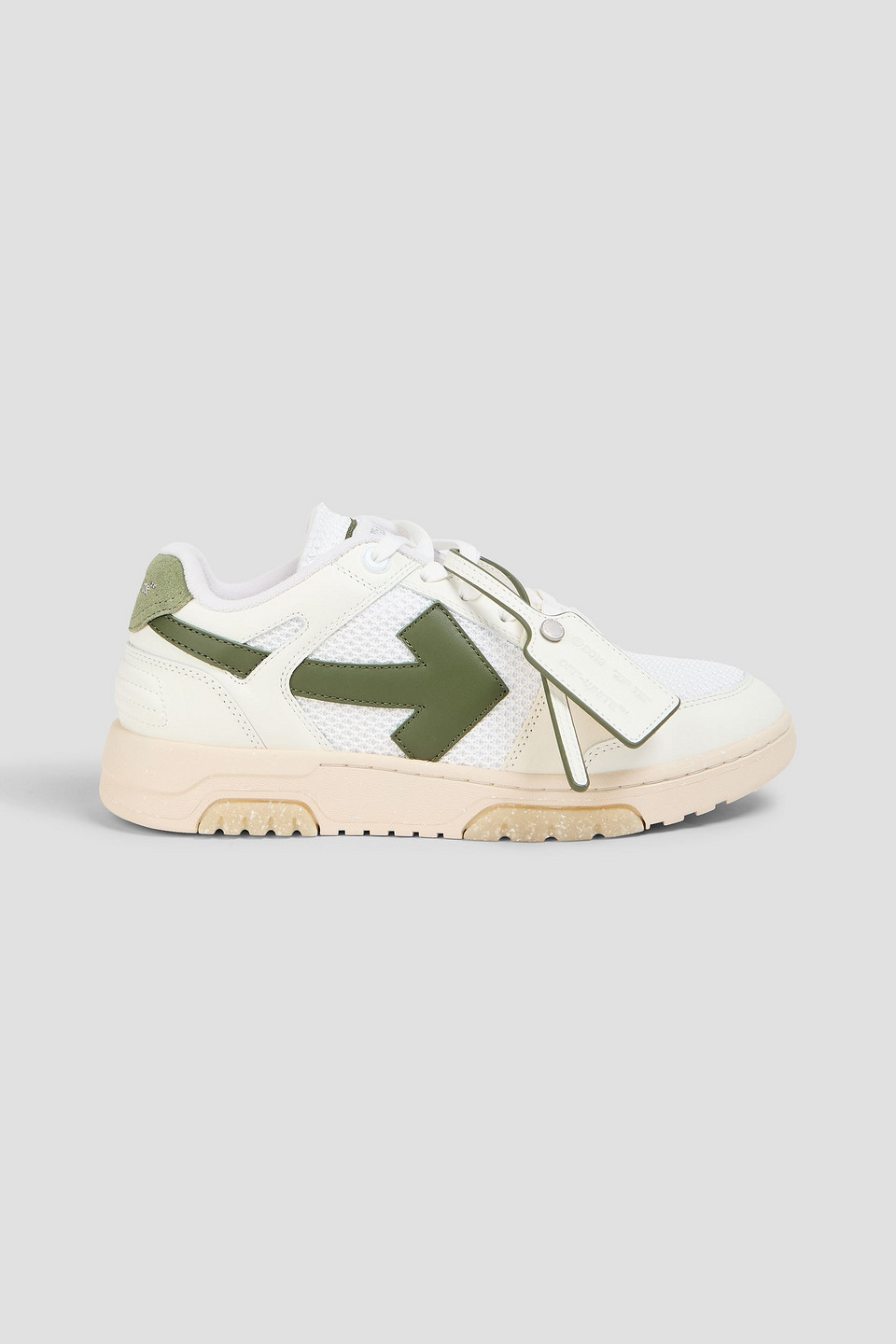 off-white - out of office mesh and leather sneakers - white - eu 42