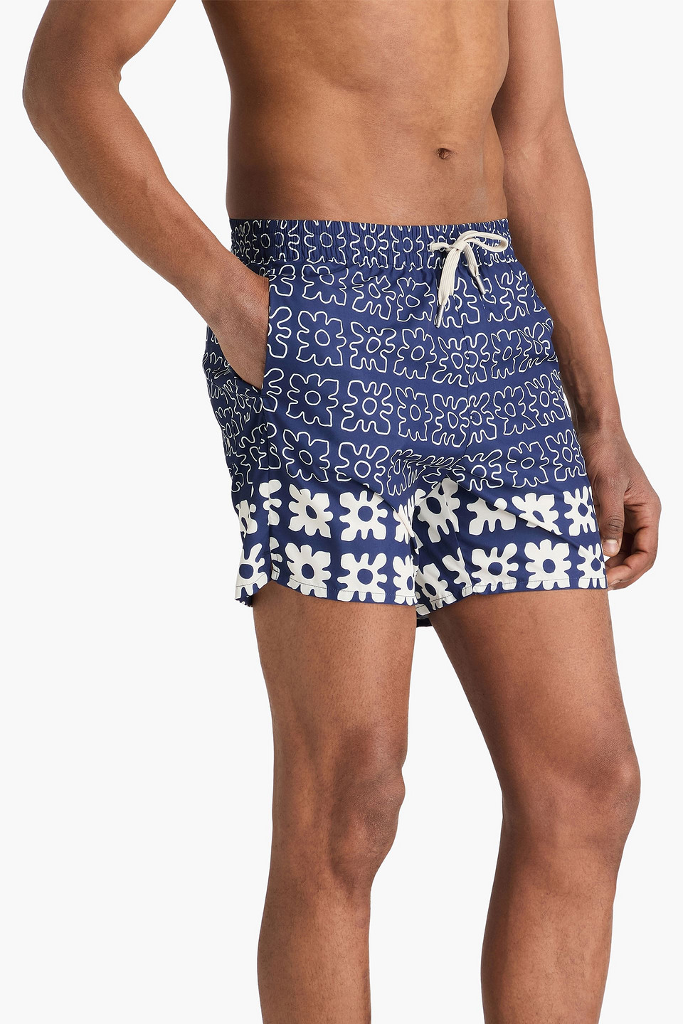  Sandro - Short-length Printed Swim Shorts - Blau - Xs 