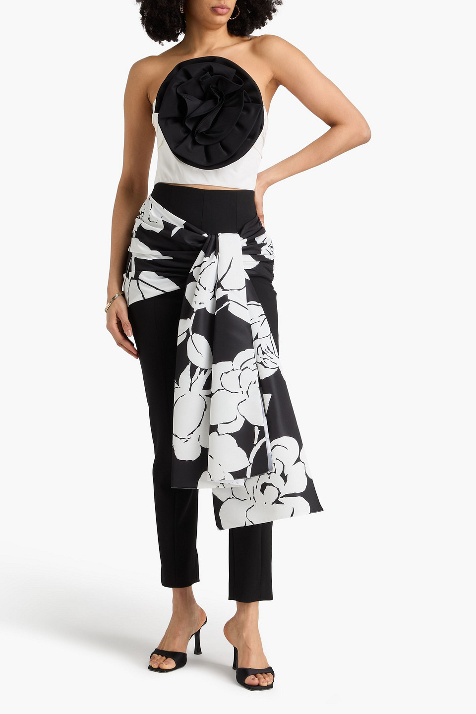  Carolina Herrera - Drapierte Hose Mit Schmalem Bein Aus Twill Aus Einer Wollmischung - Schwarz - Us 4 