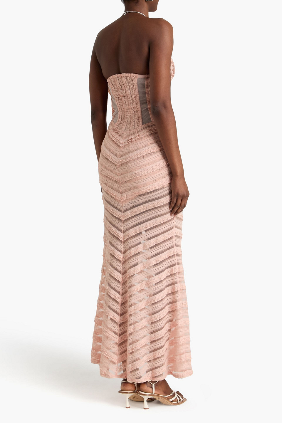  Charo Ruiz Ibiza - Trägerloses Maxikleid Aus Stretch-spitze - Pink - S 