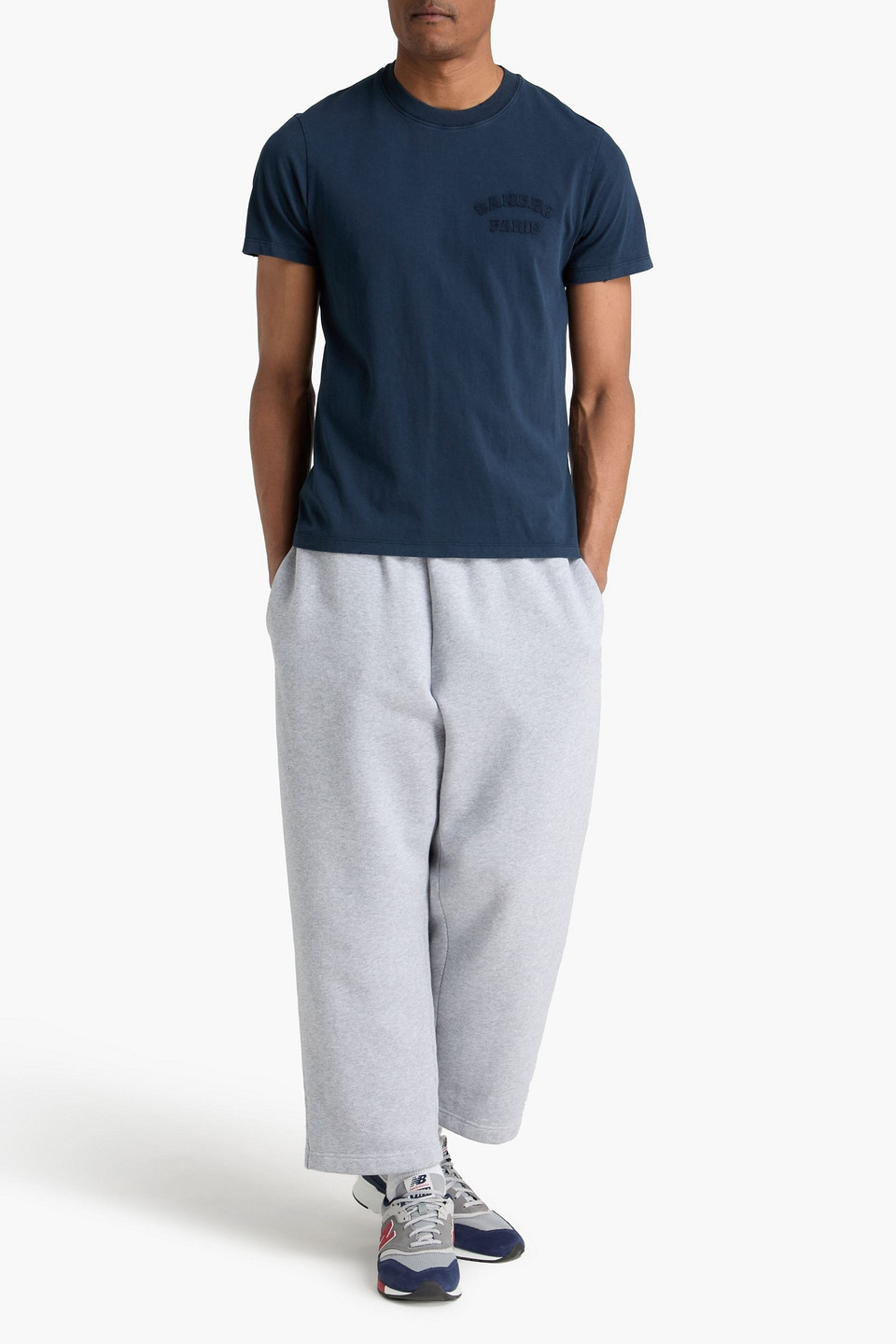  Sandro - Embroidered Cotton-jersey T-shirt - Blau - S 